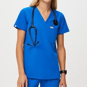 Figs Royal Blue Slim Catarina - One-Pocket Scrub Top